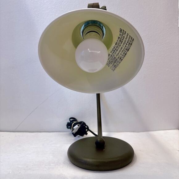 ❌SOLD❌ Pottery Barn Industrial Table Desk Task Lamp Metal Shade Vintage White - Picture 5 of 14